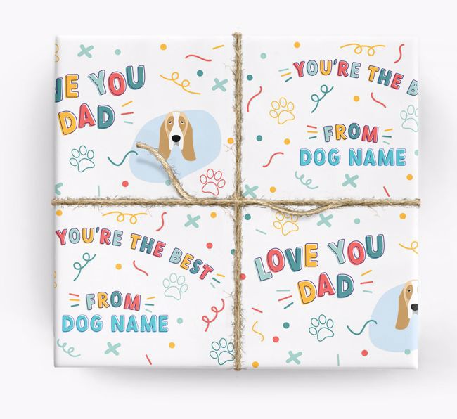 Love You Dad: Personalised {breedFullName} Wrapping Paper